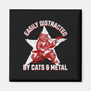 Katzen und Metalllüfter Metalhead Heavy Rock Star Magnet