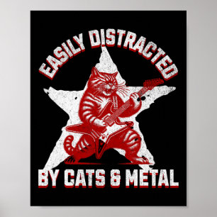 Katzen und Metalllüfter Metalhead Heavy Rock Star Poster
