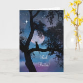 Katzen und Mond fühlen sich besser, kommen Sie bal Karte (Gelbe Blume)