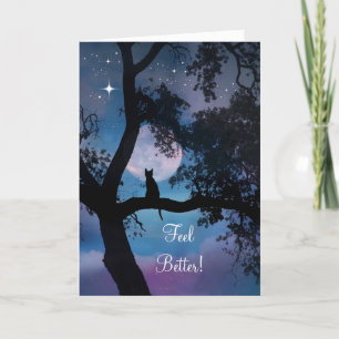 Katzen und Mond fühlen sich besser, kommen Sie bal Karte