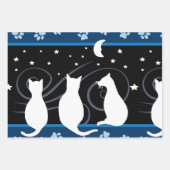 Katzen und Mond Geschenkpapier Set (Vorderseite 2)