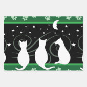 Katzen und Mond Geschenkpapier Set (Vorderseite)
