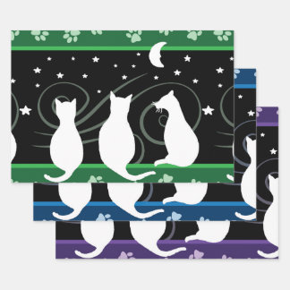 Katzen und Mond Geschenkpapier Set