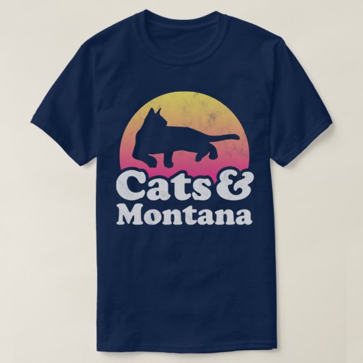 Katzen und Montana Geschenk für Männer Frauen Kind T-Shirt (Design vorne)