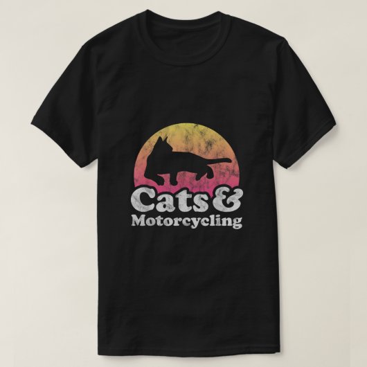 Katzen und Motorradfahrzeuge T-Shirt (Design vorne)
