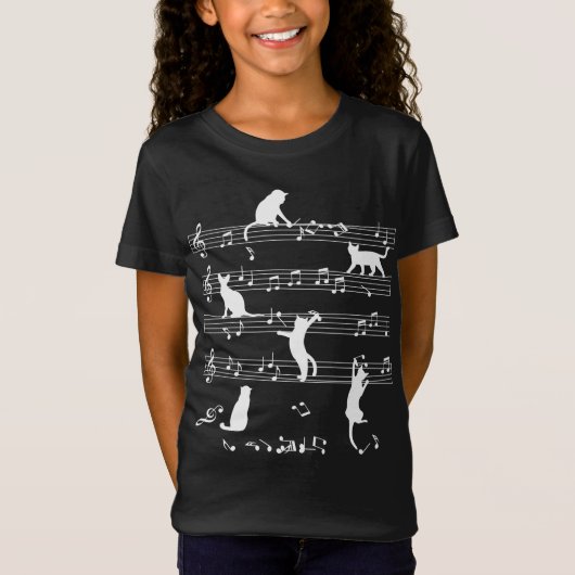 Katzen- und Musikgeschenke, Katzen, Musik T-Shirt (Vorderseite)