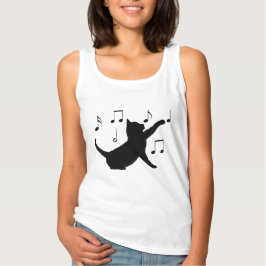 Katzen- und Musiknotizen in der Silhouette T-Shirt