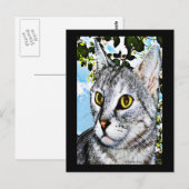 Katzen und Natur "in voller Blüte" Digitale Kunst Postkarte (Vorne/Hinten)