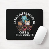 Katzen und Nebenquests Fantasy Gamer Katze Design Mousepad (Mit Mouse)