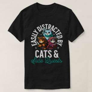 Katzen und Nebenquests Lustiges RPG Katzen T-Shirt