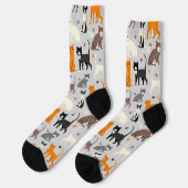 Katzen und Paw-Drucksocken Socken (Linkes Detail)