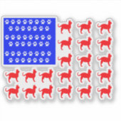 Katzen- und Paw-Flagge Aufkleber (Vorderseite)