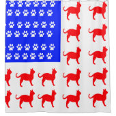Katzen- und Paw-Flagge Duschvorhang (Vorderseite)