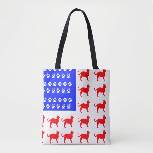 Katzen- und Paw-Flagge Tasche (Vorderseite)