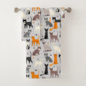 Katzen- und Paw-Prints Badhandtuch Set (Insitu)