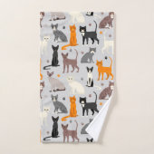 Katzen- und Paw-Prints Badhandtuch Set (Handtuch)
