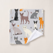 Katzen- und Paw-Prints Badhandtuch Set (Waschlappen)