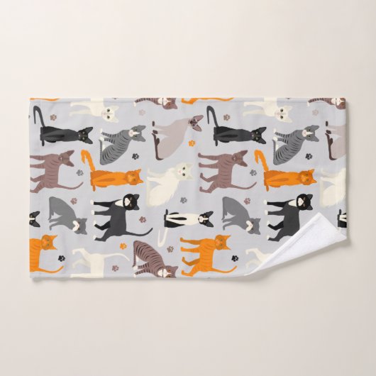 Katzen- und Paw-Prints Badhandtuch Set (Handtuch)