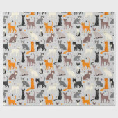 Katzen- und Paw-Prints Geschenkpapier (Flach)