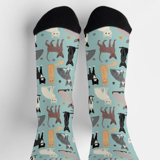 Katzen- und Paw-Prints Socken (Oben)