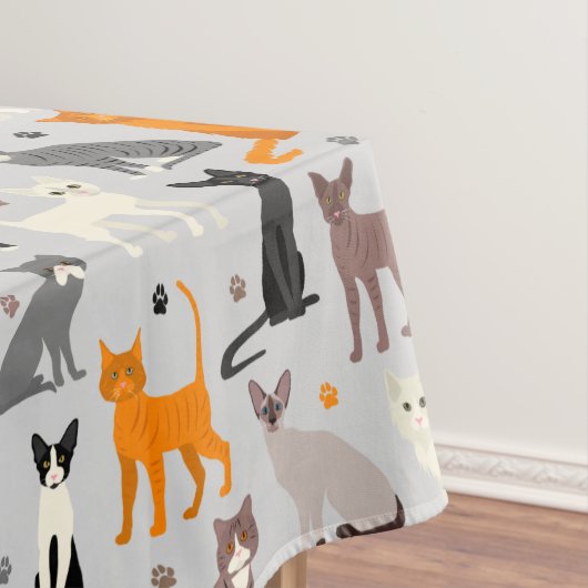 Katzen- und Paw-Prints Tischdecke (Beispiel)