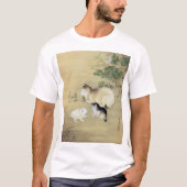Katzen und Pflanze im Herbst, unbekannter Künstler T-Shirt (Vorderseite)