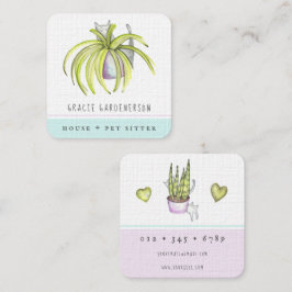 Katzen und Pflanze Sitter Platz Visitenkarte