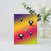 Katzen und Pflaster Postkarte (Stehend Vorderseite)