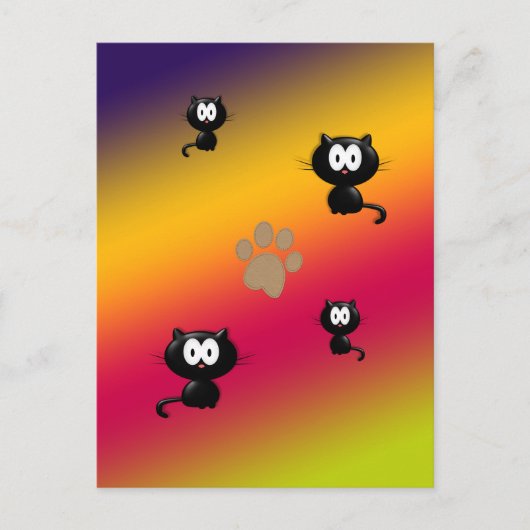 Katzen und Pflaster Postkarte (Vorderseite)