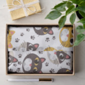 Katzen und Pfoten drucken Musterpapier Seidenpapier (Geschenk)