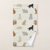 Katzen und Punkte  Badhandtuch Set (Handtuch)