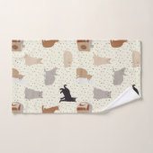 Katzen und Punkte  Badhandtuch Set (Handtuch)