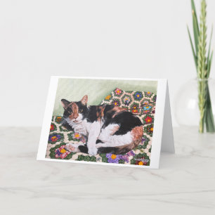 Katzen und Quilts Zoey Dankeskarte