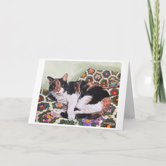 Katzen und Quilts Zoey Dankeskarte (Vorderseite)