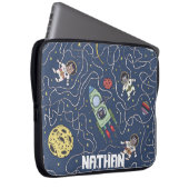 Katzen und Raketen im Weltraum Personalisiert Laptopschutzhülle (Vorne Rechts)