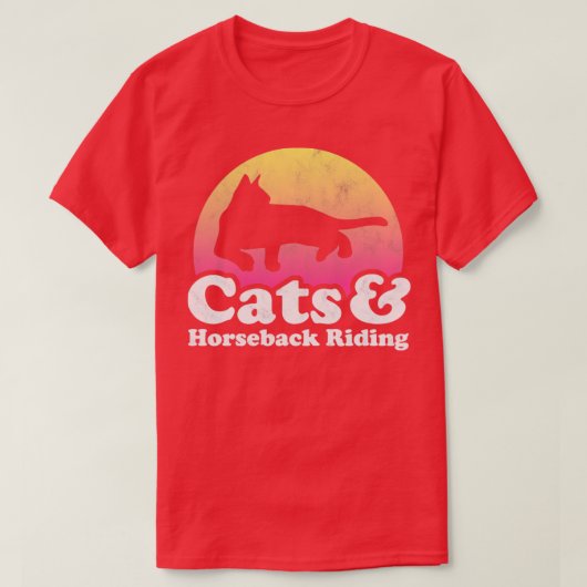 Katzen und Reitgeschenk T-Shirt (Design vorne)
