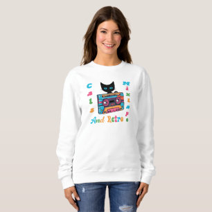 Katzen und Retro-Mischband, Kassettenband, Retro, Sweatshirt