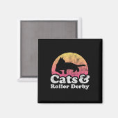 Katzen und Rollenkatzen, derby, männliche oder wei Magnet (Vorderseite/Rückseite)