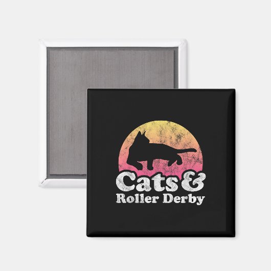 Katzen und Rollenkatzen, derby, männliche oder wei Magnet (Vorderseite/Rückseite)