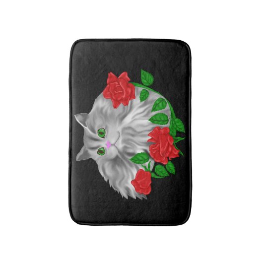 Katzen und Rose Badematte (Vorderseite Vertikal)