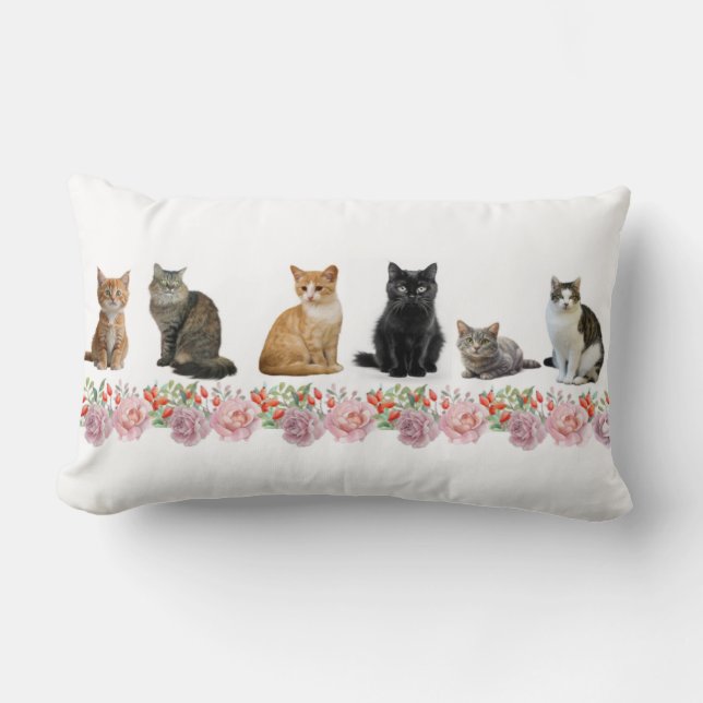 Katzen und Rose Lendenkissen (Vorderseite)