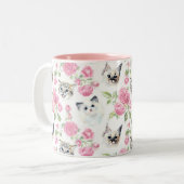 Katzen und Rose Zweifarbige Tasse (Vorderseite Links)