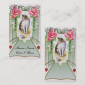 Katzen-und Rosen-Geschäfts-Karten-Schablone Visitenkarte (Vorne/Hinten)