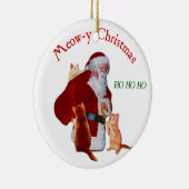 Katzen und Santa Keramikornament (Rechts)