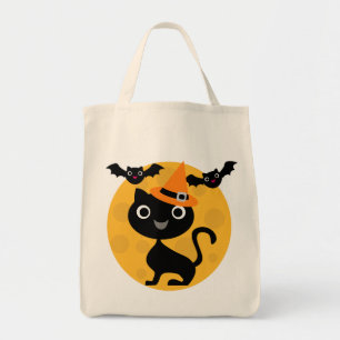 Katzen-und Schläger-Halloween-T - Shirts und Tragetasche