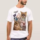 Katzen und Schmetterlinge Collage Shirt (Vorderseite)