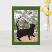 Katzen und Schmetterlinge, denken Sie an Ihre Kart Karte (Gelbe Blume)