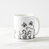 Katzen und Schmetterlinge Kaffeetasse (VorderseiteRechts)