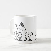 Katzen und Schmetterlinge Kaffeetasse (Vorderseite Links)