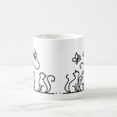 Katzen und Schmetterlinge Kaffeetasse (Mittel)